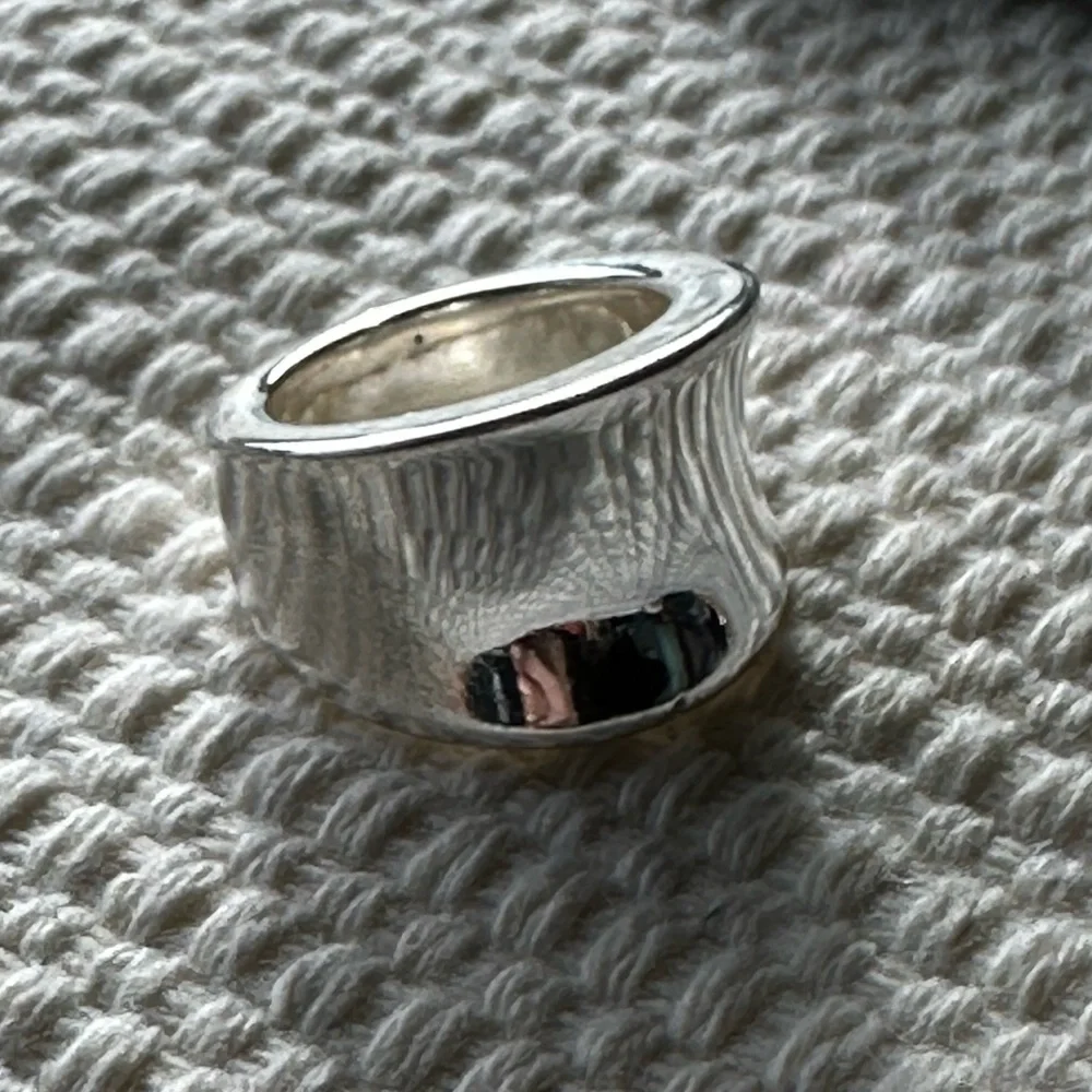 950 Milor Italy  concave sterling silver ring - Picture 2 of 5